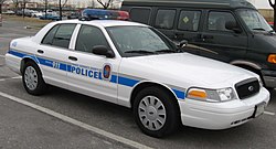 A marked Ford Crown Victoria Police Interceptor of the Prince George's County Police Department in February 2007.