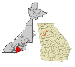 Fulton County Georgia Municipalities Map Fairburn Highlighted.svg