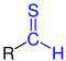Allgemeine Struktur der Thioaldehyde mit der blau markierten Thioaldehyd-Gruppe