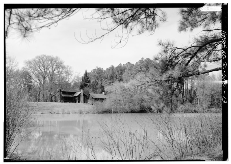 File:GENERAL VIEW ACROSS POND, OF MAIN HOUSE AND KITCHEN, LOOKING WEST - Williams Place, Main House, SC Secondary Road 113, .75 mile North of SC 235, Glenn Springs, Spartanburg County HABS SC,42-GLENS,1-13.tif