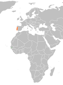 Lage von Gambia und Portugal