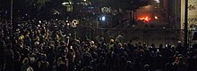 Protesters surround the Mark O. Hatfield federal courthouse in Portland, Oregon on July 22, 2020 George Floyd police brutality protests - Portland Oregon - July 22 - tedder - 05.jpg