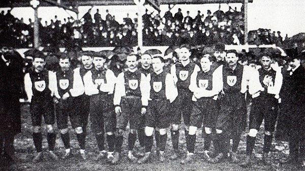 Germany national team at its first official international match in 1908