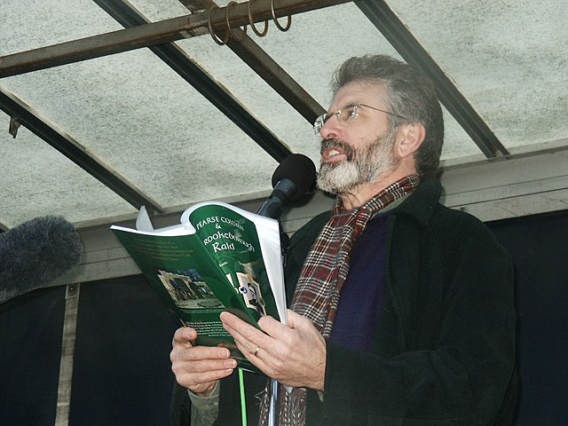 Adams at a commemoration in County Fermanagh (2001)