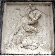 Caino e Abele, relieves de la fachada de la capilla Colleoni