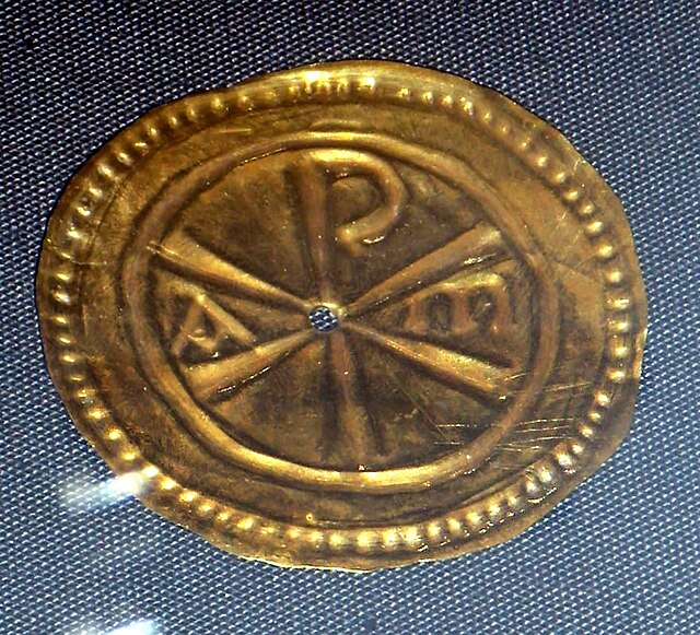Votive plaque with Chi-Rho symbol from the Water Newton hoard