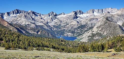 View from Coyote Ridge, left to right: Mts. Goode, Johnson, Gilbert, Thompson