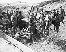 Canadians "100 yards from Boche lines" during the push on Hill 70. Group of Canadians.jpg