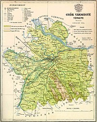 Comitato di Győr – Mappa