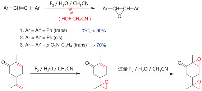 由次氟酸作环氧化试剂发生的环氧化反应