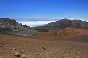 The dormant shield volcano Haleakalā is the apex of the Hawaiian Island of Maui.