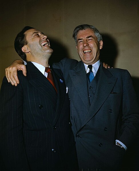 File:Henry Wallace and Glen Taylor Laughing and Embracing Salvaged Crop.jpg