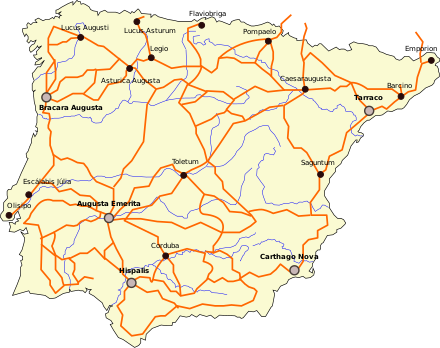 Roman roads in Hispania, or Roman Iberia