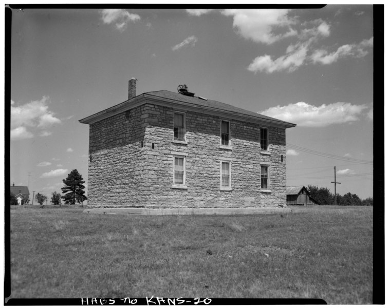 File:Historic American Buildings Survey Dick Hughes, Photographer September 1965 SOUTHWEST CORNER - Albany Schoolhouse, 2 miles north of Sebetha, Sabetha, Nemaha County, KS HABS KANS,66-ALB,1-3.tif