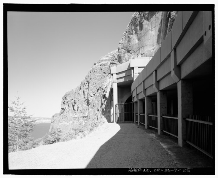 File:Historic Columbia River Highway, Mosier Twin Tunnels, East of Mosier, Troutdale, Multnomah County, OR HAER ORE,26-TROUT.V,1T-25.tif