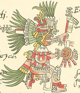 Huitzilopochtli representado en el códice Telleriano-Remensis.
