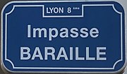 Thumbnail for File:Impasse Baraille (Lyon) - panneau de rue (retouchée).jpg