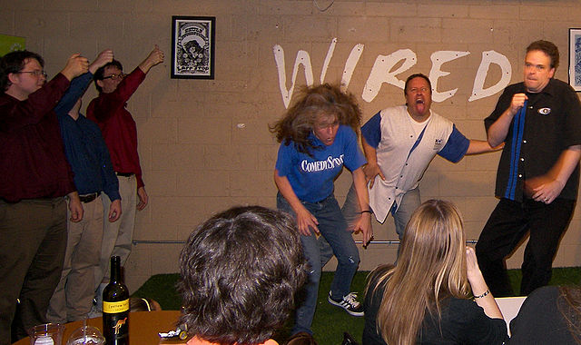 ComedySportz Austin performing a shortform game based on direction from the audience with the help of Red Dirt Improv; in this case spoofing a hard ro