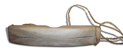 Traditional Inuit goggles made of caribou antler, used to combat snow blindness