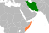 Location map for Iran and Somalia.