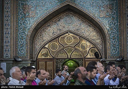 Iranians holding Eid al-Fitr prayer in Imamzadeh Saleh shrine, Tehran, Iran 5.jpg