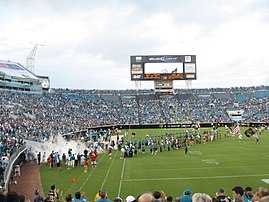 The Jaguars entrance during a 2009 preseason game. Jaguars2009Entrance.jpg