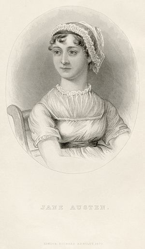 Portrait of Jane Austen, from the memoir by J....