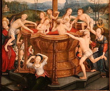 Jean bellegambe, trittico della piscina mistica, 1500-30 ca. 04.jpg
