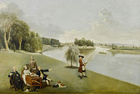 The Garden at Hampton House, with Mr and Mrs David Garrick taking tea, 1763