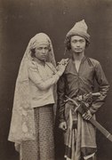 Teukoe with bride, Aceh, circa 1880