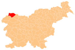 Kranjska Goran kunnan sijainti Sloveniassa.