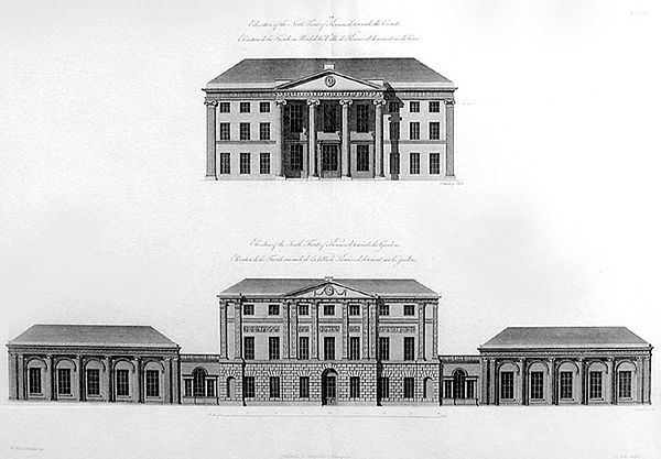 Elevations of the north and south fronts of Kenwood by Robert and James Adam