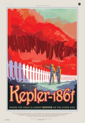 Kepler-186f poster: "Where the grass is always redder on the other side"