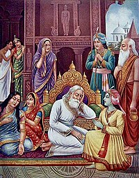 King Dasharatha grieves inconsolably at his obligation to banish Rama to the forest.jpg