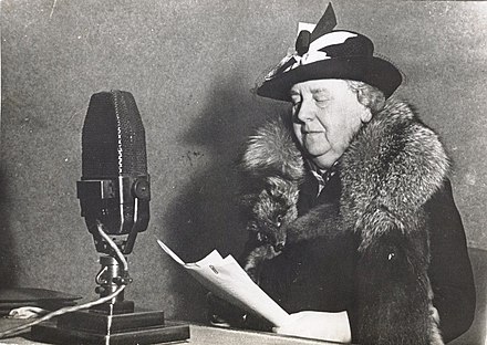 Queen Wilhelmina of the Netherlands gives a radio speech, 1940