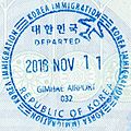 An exit stamp issued at Gimhae International Airport in a Republic of Korea passport (given upon request)