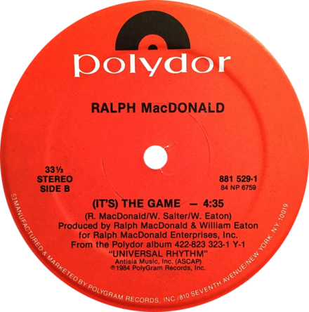 MacDonald's 1984 single "(It's) the Game" appeared on his album Universal Rhythm.