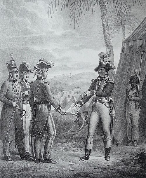 General Maitland meets Toussaint L'Ouverture to discuss the secret treaty