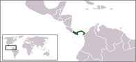 A map showing the location of Panama