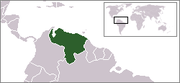 Un mapa mostrant la localització de Veneçuela
