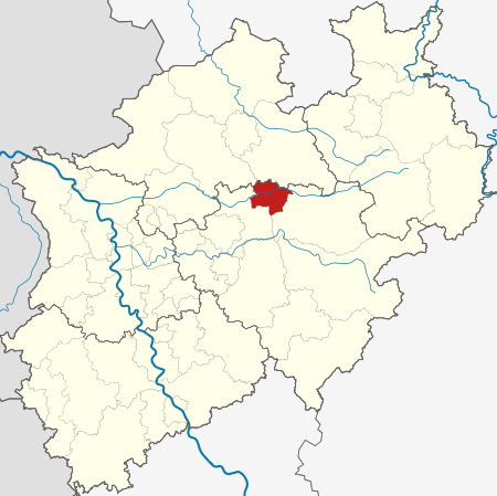 Locator map HAM in North Rhine Westphalia