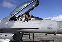 Schneider piloting a Lockheed-Martin F-16 Fighting Falcon. Lt. Gen. Kevin B. Schneider Piloting a Lockheed-Martin F-16 Fighting Falcon.jpg