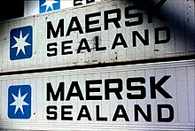 A. P. Moller-Maersk's Sealand 40' containers. Maersk Sealand containers by Thorfinn Stainforth 20040801.jpg