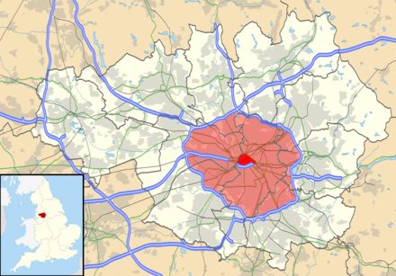 A map of Greater Manchester highlighting area of the rejected congestion charging scheme
