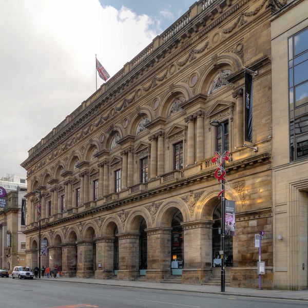 The façade of the Free Trade Hall