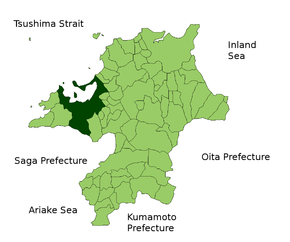 Poziția localității Fukuoka