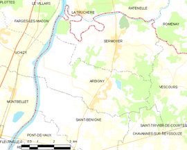 Mapa obce Arbigny