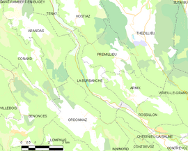 Mapa obce La Burbanche