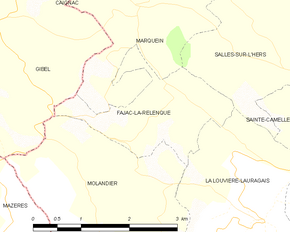 Poziția localității Fajac-la-Relenque