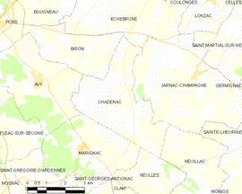 Mapa obce Chadenac